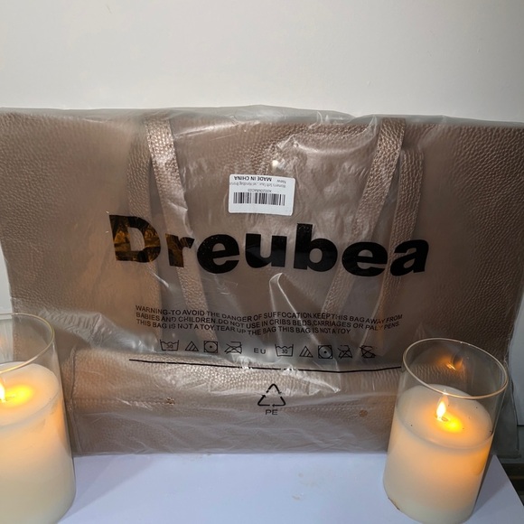 DREUBEA Soft Faux Leather Tote Tassel Shoulder Bag in Bronze main image 1